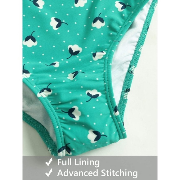 AS ROSE RICH Girls size 14 Swimsuit Ruffle One Piece Bathing Suits UPF50+ NWT - Picture 6 of 10